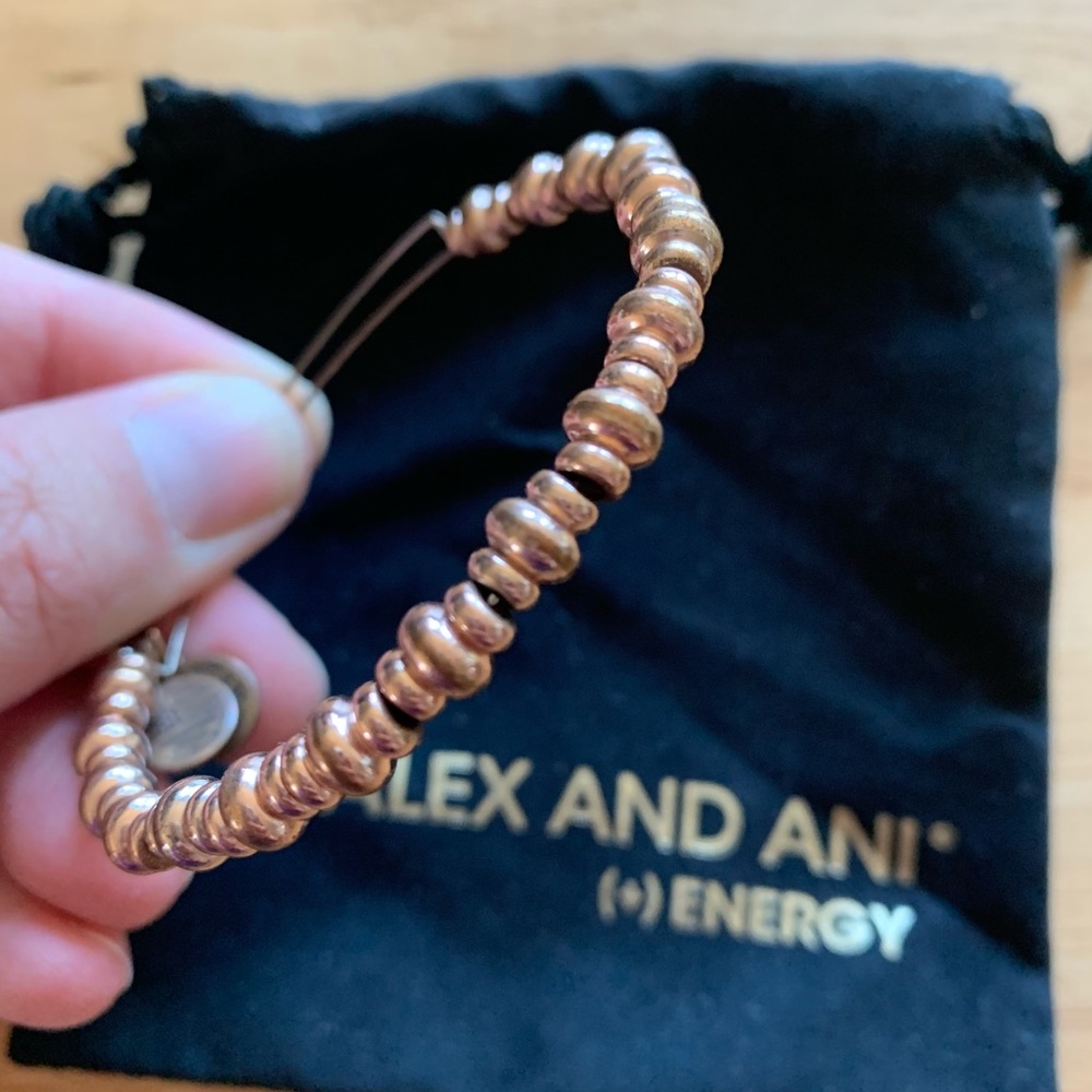 Alex and Ani beaded rose gold bracelet